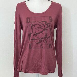 Obey Rose Burgundy Long-Sleeve